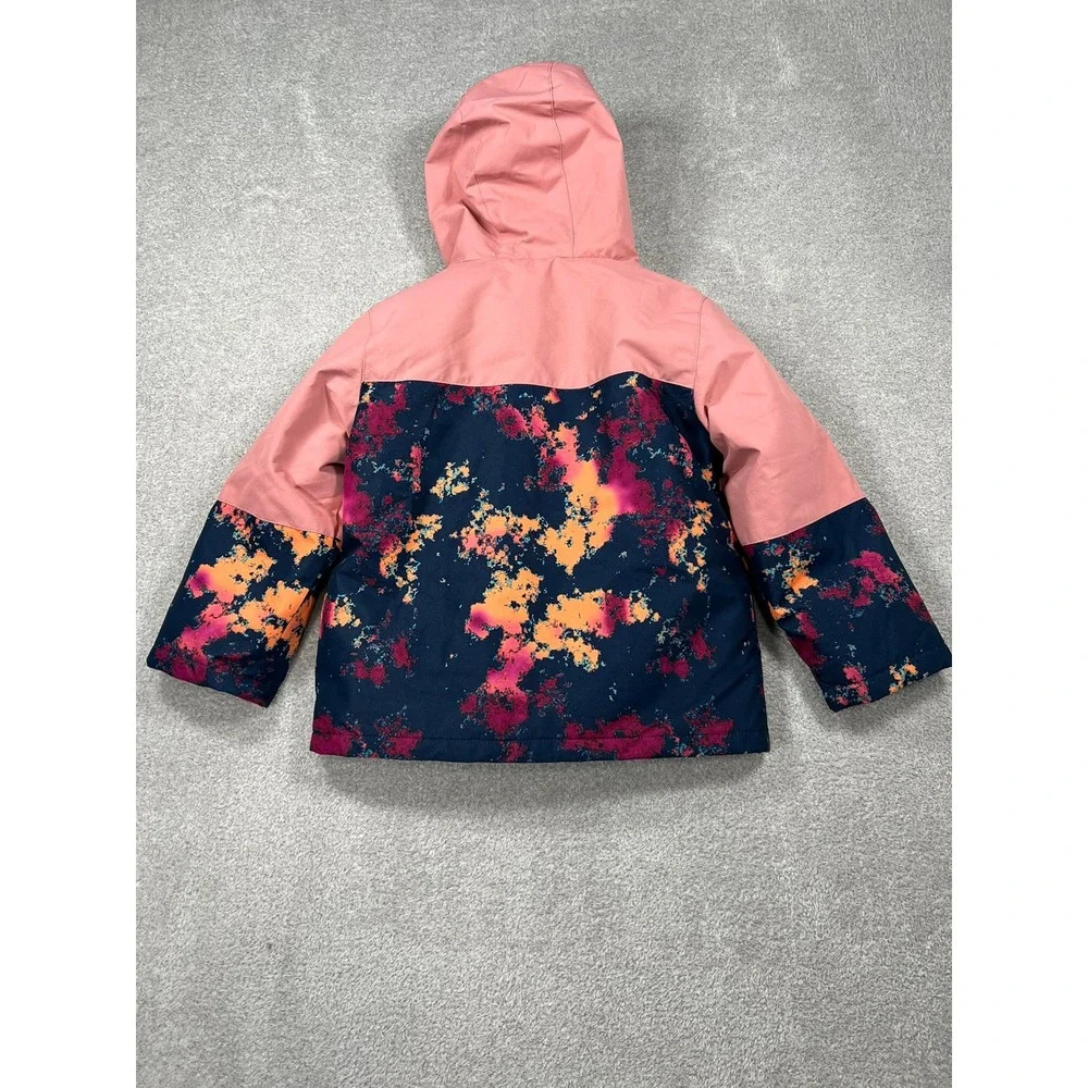 Swiss Tech Girls 4T 3-in-1 Systems Winter Jacket Pink Navy Abstract Fleece Liner